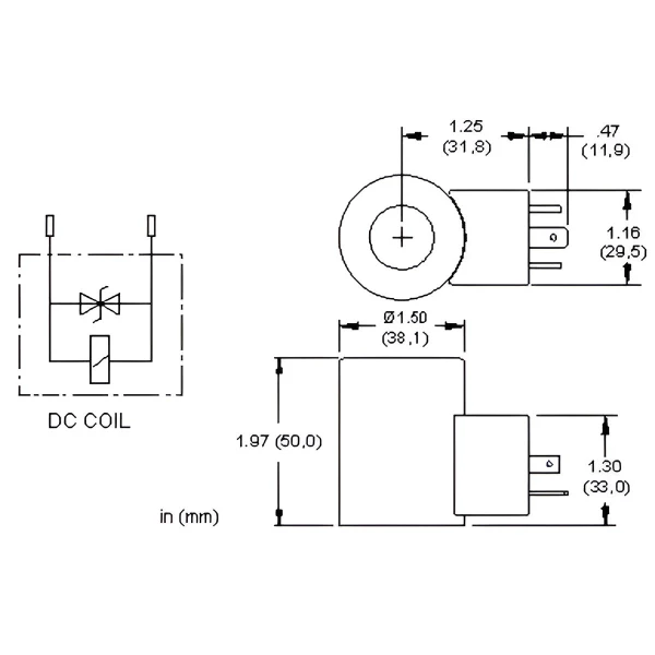 ELEKTROMAGNET ŠPULA 24V DC 22W RUPA O-19 mm L-50 mm SUN HYDRAULICS - Slika 2